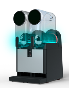 A2 STARTPAKKE - V-AIR SMART XL PLUS 2 ECO Slush ice maskine m/2 beholder á 15 liter inkl. 10 x 10 ltr. saftkoncentrat & 1 ks. 40 cl. bægre